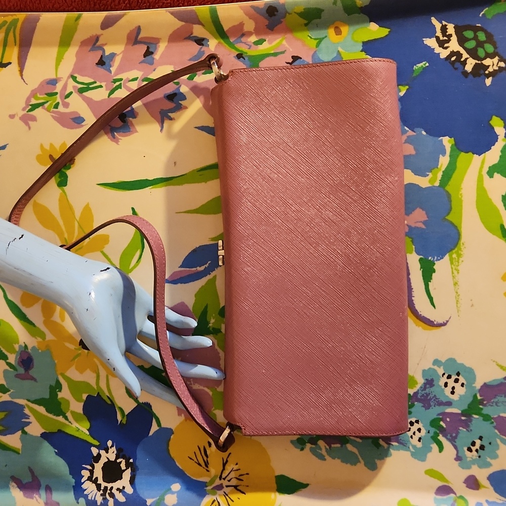 Salvatore Feragamo saffiano mauve Italian clutch bag